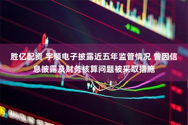 胜亿配资 宇顺电子披露近五年监管情况 曾因信息披露及财务核算问题被采取措施